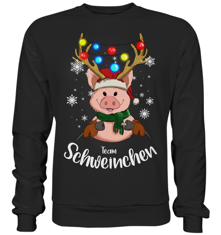Christmas Pullover - "Team Schweinchen" - Schweinchen's Shop - Sweatshirts - Jet Black / S