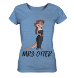 T-Shirt - "Mrs Otter" - Ladies - Schweinchen's Shop - Lady-Shirts - Mid Heather Blue / S