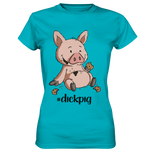 T-Shirt - "dickpig" - Ladies - Schweinchen's Shop - Lady-Shirts - Swimming Pool / XS
