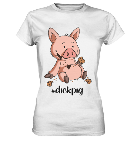 T-Shirt - "dickpig" - Ladies - Schweinchen's Shop - Lady-Shirts - White / XS