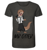 T-Shirt - "Mr Otter" - Men - Schweinchen's Shop - Unisex-Shirts - Dark Heather Grey / XS