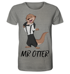 T-Shirt - "Mr Otter" - Men - Schweinchen's Shop - Unisex-Shirts - Mid Heather Grey / XS
