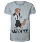 T-Shirt - "Mr Otter" - Men - Schweinchen's Shop - Unisex-Shirts - Heather Ice Blue / XS