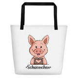 Strandtasche - "Schweinchen "Herz" - Schweinchen's Shop -
