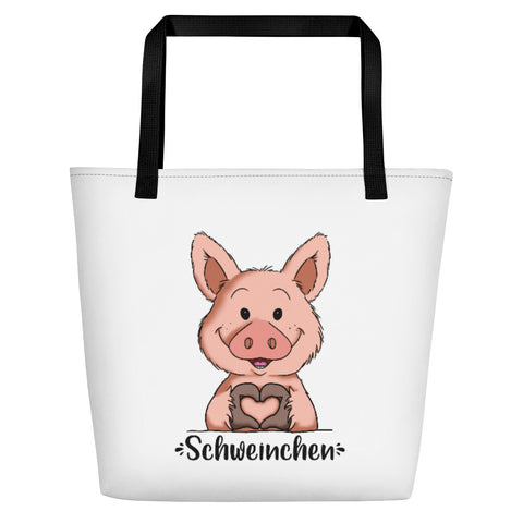 Strandtasche - "Schweinchen "Herz" - Schweinchen's Shop - Default Title