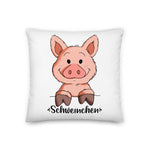 Premium-Kissen - "Schweinchen" - Schweinchen's Shop - 18×18