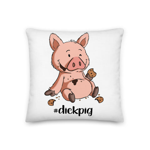 Premium-Kissen - "DickPig" - Schweinchen's Shop - 18×18