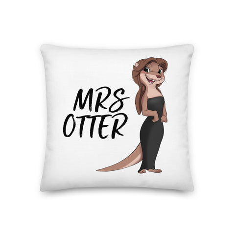 Premium-Kissen - "Mrs Otter" - Schweinchen's Shop - 18×18