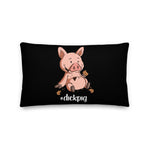 Premium-Kissen - "DickPig" - Black Edition - Schweinchen's Shop - 20×12