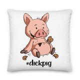 Premium-Kissen - "DickPig" - Schweinchen's Shop - 22×22