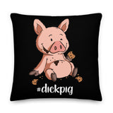 Premium-Kissen - "DickPig" - Black Edition - Schweinchen's Shop - 22×22