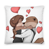 Premium-Kissen - "Otter Love" - Schweinchen's Shop - 22×22