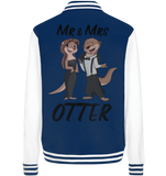 "Mr & Mrs Otter" - College Jacket - Schweinchen's Shop - Jacken/ Zipper - Navy/White / XS