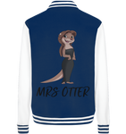 College Jacket - "Mrs Otter" - Unisex - Schweinchen's Shop - Jacken/ Zipper - Navy/White / XS