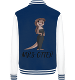 College Jacket - "Mrs Otter" - Unisex - Schweinchen's Shop - Jacken/ Zipper - Navy/White / XS