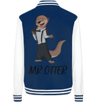 College Jacket - "Mr Otter" - Unisex - Schweinchen's Shop - Jacken/ Zipper - Navy/White / XS