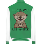 Otter - "Love You Like No Otter" - College Jacket - Schweinchen's Shop - Jacken/ Zipper - Green/White / XS