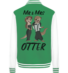 "Mr & Mrs Otter" - College Jacket - Schweinchen's Shop - Jacken/ Zipper - Green/White / XS