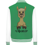Alpaka m.T. - College Jacket - Schweinchen's Shop - Jacken/ Zipper - Green/White / XS
