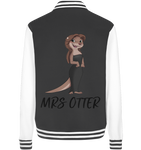 College Jacket - "Mrs Otter" - Unisex - Schweinchen's Shop - Jacken/ Zipper - Black/White / XS