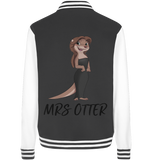 College Jacket - "Mrs Otter" - Unisex - Schweinchen's Shop - Jacken/ Zipper - Black/White / XS