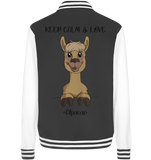 "Keep Calm" Alpaka - College Jacket - Schweinchen's Shop - Jacken/ Zipper - Black/White / XS