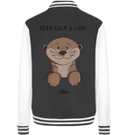 Otter "KEEP CALM" - College Jacket - Schweinchen's Shop - Jacken/ Zipper - Black/White / XS
