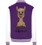 Alpaka m.T. - College Jacket - Schweinchen's Shop - Jacken/ Zipper - Purple/White / XS