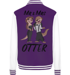 "Mr & Mrs Otter" - College Jacket - Schweinchen's Shop - Jacken/ Zipper - Purple/White / XS