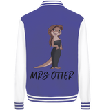 College Jacket - "Mrs Otter" - Unisex - Schweinchen's Shop - Jacken/ Zipper - Royal/White / XS