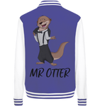 College Jacket - "Mr Otter" - Unisex - Schweinchen's Shop - Jacken/ Zipper - Royal/White / XS