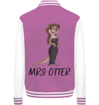 College Jacket - "Mrs Otter" - Unisex - Schweinchen's Shop - Jacken/ Zipper - Bubblegum/White / XS