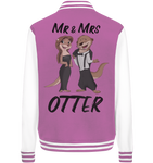 "Mr & Mrs Otter" - College Jacket - Schweinchen's Shop - Jacken/ Zipper - Bubblegum/White / XS