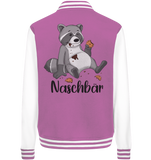 Naschbär - College Jacket - Schweinchen's Shop - Jacken/ Zipper - Bubblegum/White / XS