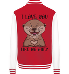 Otter - "Love You Like No Otter" - College Jacket - Schweinchen's Shop - Jacken/ Zipper - Red/White / XS