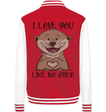 Otter - "Love You Like No Otter" - College Jacket - Schweinchen's Shop - Jacken/ Zipper - Red/White / XS