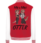 "Mr & Mrs Otter" - College Jacket - Schweinchen's Shop - Jacken/ Zipper - Red/White / XS