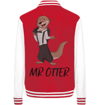 College Jacket - "Mr Otter" - Unisex - Schweinchen's Shop - Jacken/ Zipper - Red/White / XS