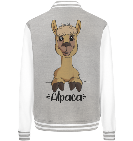 Alpaka m.T. - College Jacket - Schweinchen's Shop - Jacken/ Zipper - Sport Grey/White / XS
