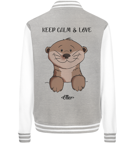 Otter "KEEP CALM" - College Jacket - Schweinchen's Shop - Jacken/ Zipper - Sport Grey/White / XS