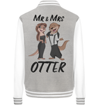 "Mr & Mrs Otter" - College Jacket - Schweinchen's Shop - Jacken/ Zipper - Sport Grey/White / XS