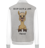 "Keep Calm" Alpaka - College Jacket - Schweinchen's Shop - Jacken/ Zipper - Sport Grey/White / XS