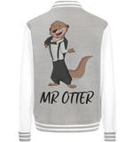 College Jacket - "Mr Otter" - Unisex - Schweinchen's Shop - Jacken/ Zipper - Sport Grey/White / XS