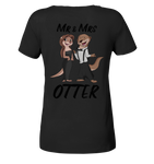 "Mr & Mrs Otter" - Ladies Organic V-Neck Shirt - Schweinchen's Shop - V-Neck Shirts - Black / S