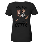 "Mr & Mrs Otter" - Ladies Organic V-Neck Shirt - Schweinchen's Shop - V-Neck Shirts - Black / S