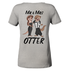 "Mr & Mrs Otter" - Ladies Organic V-Neck Shirt - Schweinchen's Shop - V-Neck Shirts - Heather Grey / S