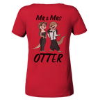 "Mr & Mrs Otter" - Ladies Organic V-Neck Shirt - Schweinchen's Shop - V-Neck Shirts - Red / S