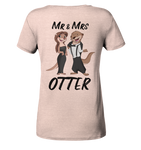 "Mr & Mrs Otter" - Ladies Organic V-Neck Shirt - Schweinchen's Shop - V-Neck Shirts - Cream Heather Pink / S