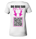 Dickpig-Malle - Ladies V-Neck Shirt - Schweinchen's Shop - V-Neck Shirts -