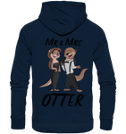 "Mr & Mrs Otter" - Organic Basic Hoodie - Schweinchen's Shop - Hoodies - French Navy / XS